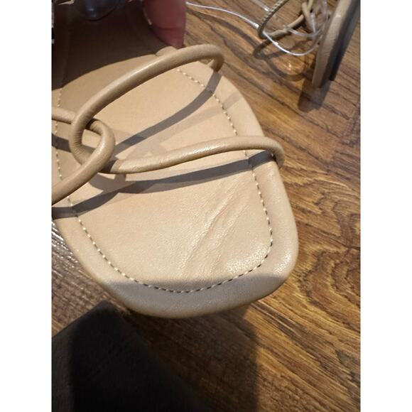 SCHUTZ Women's Aimi Leather Strappy Sandals Beige Size 6.5B NWT Minimalist Chic - Picture 8 of 11